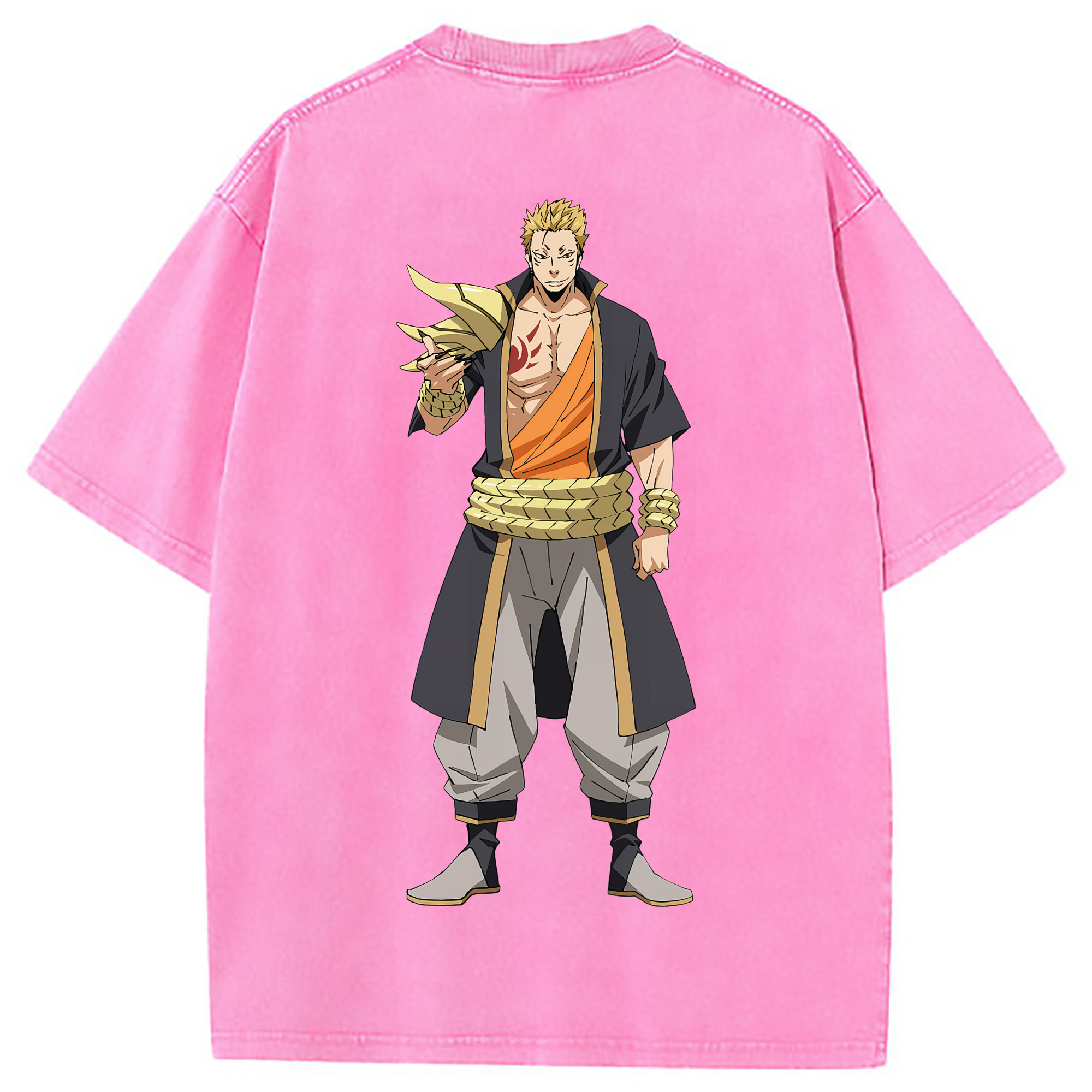 （画像用） 転スラ Regarding Reincarnated to Slime 綿100% ヴィンテージ風 半袖Tシャツ（背面プリント）